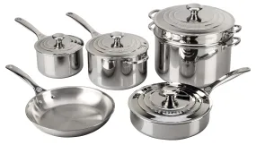 10-Piece Set (10" Fry Pan, 2 & 4 qt. Saucepans w/ Lids, 3 qt. Saute Pan w/ Lid, 9 qt. Stockpot w/ Lid & Deep Colander Insert)