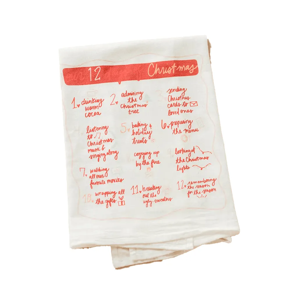 12 Days of Christmas Flour Sack Towel