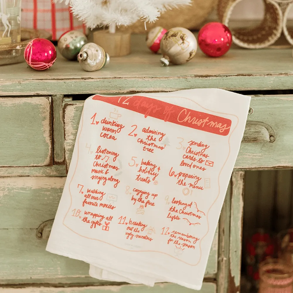 12 Days of Christmas Flour Sack Towel