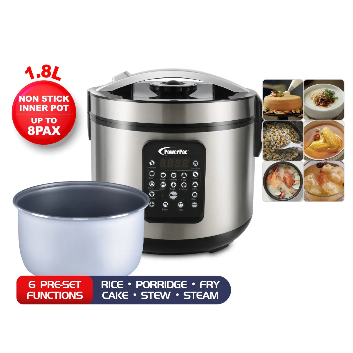 1.8L Digital Rice Cooker / Multi Cooker (PPRC38B)