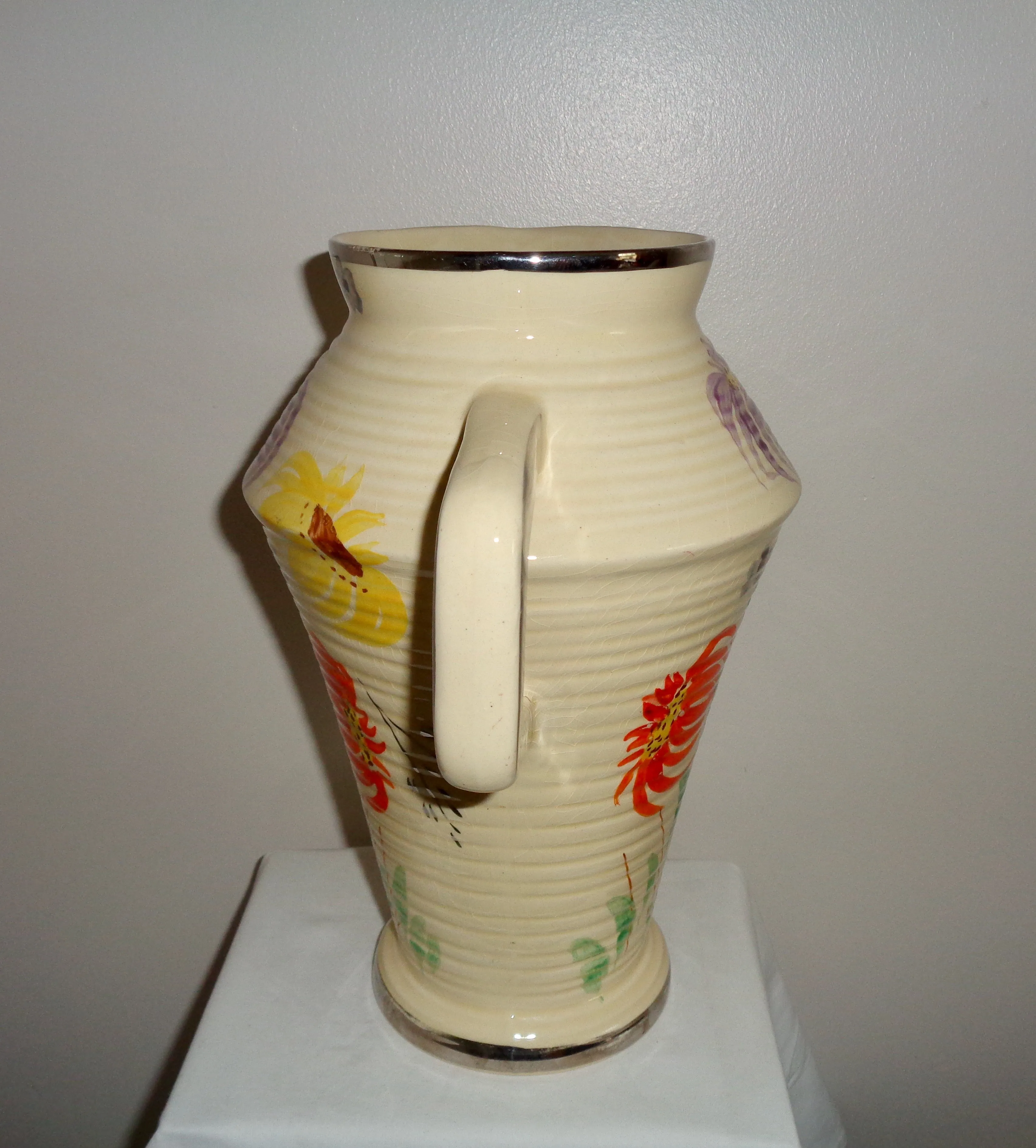 1950s Arthur Wood Pottery Clifton 644 Hand Painted Floral Jug