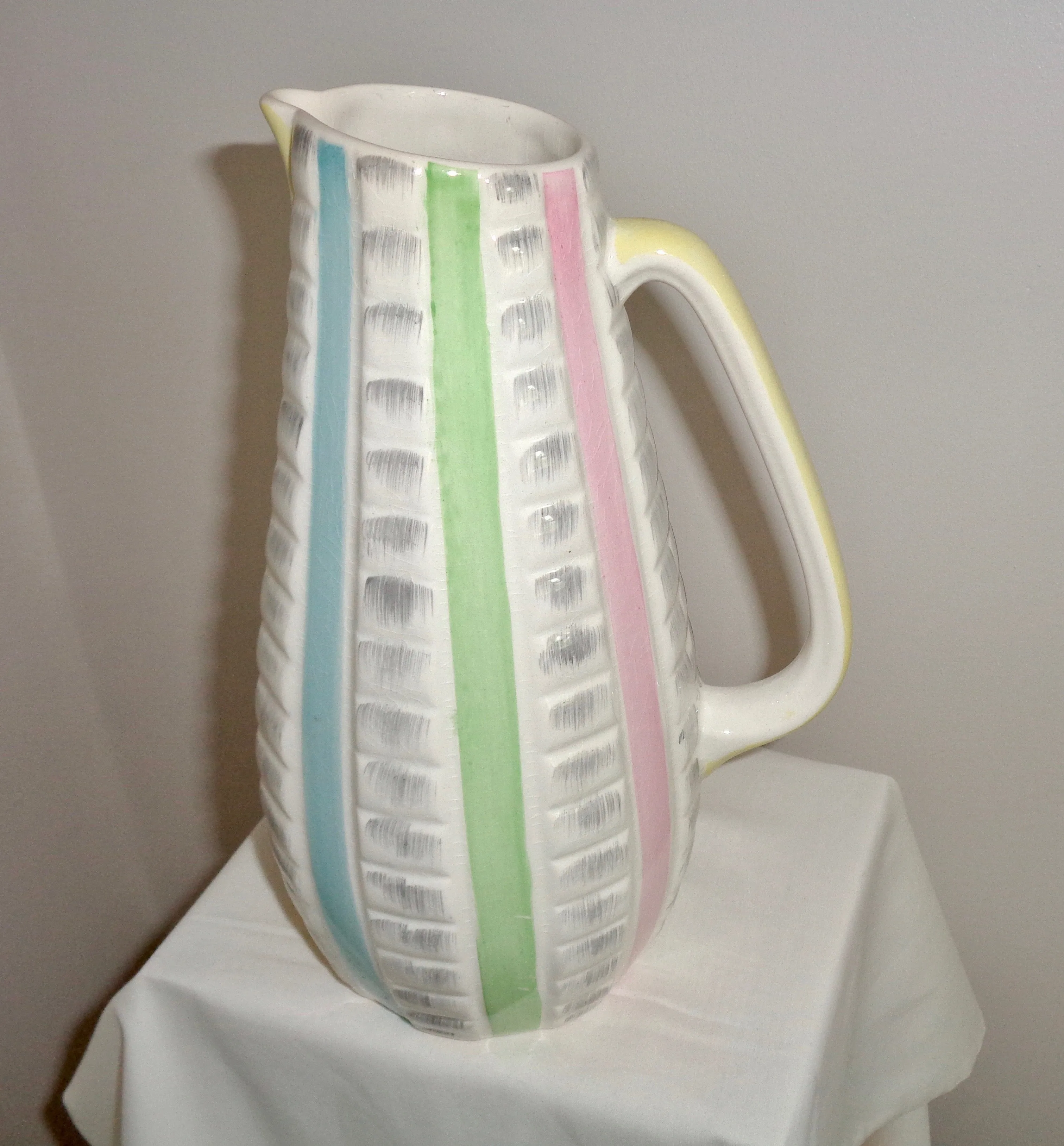 1950s HJ Wood Staffordshire Model 794 Coloured Striped Jug