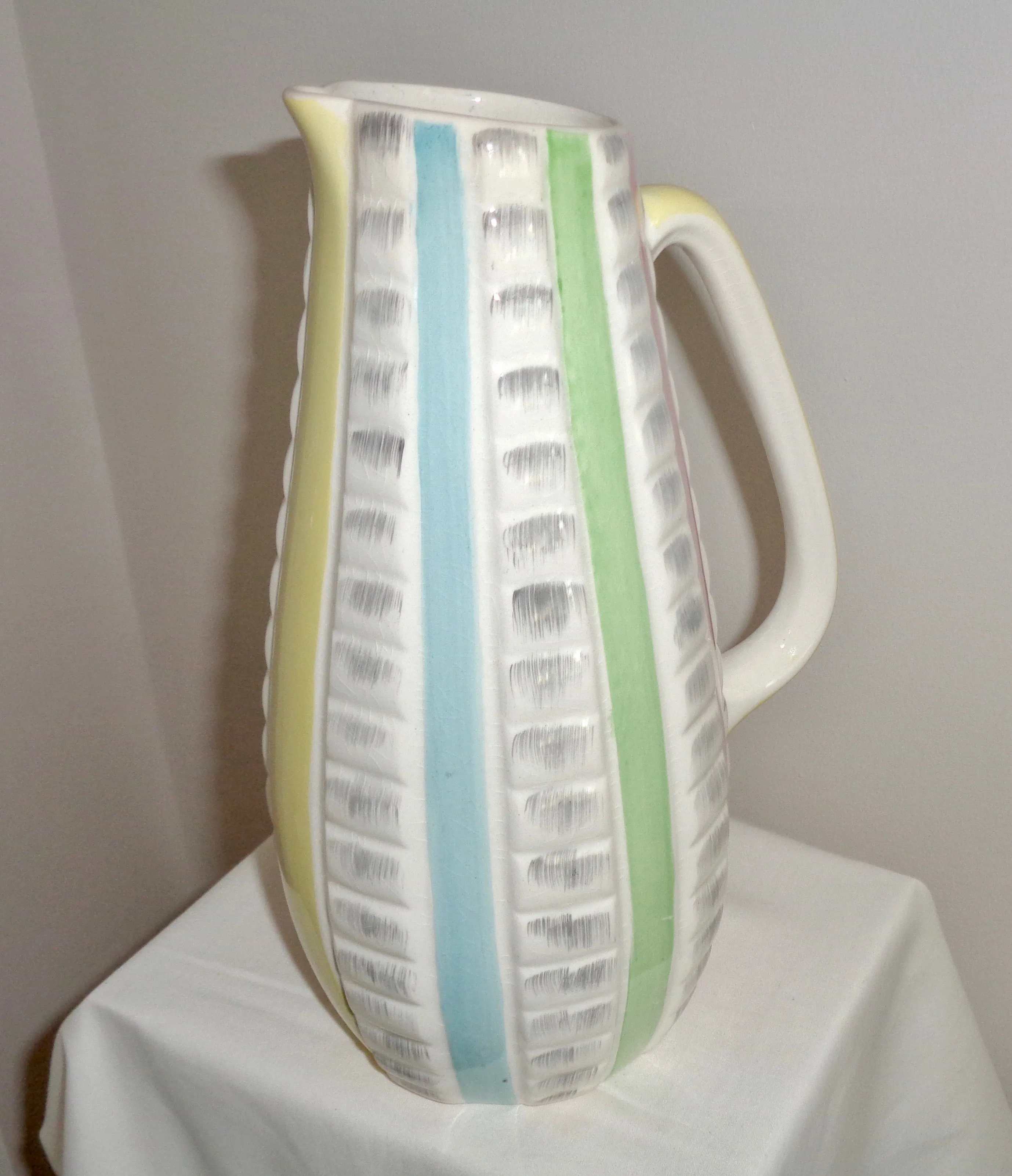 1950s HJ Wood Staffordshire Model 794 Coloured Striped Jug