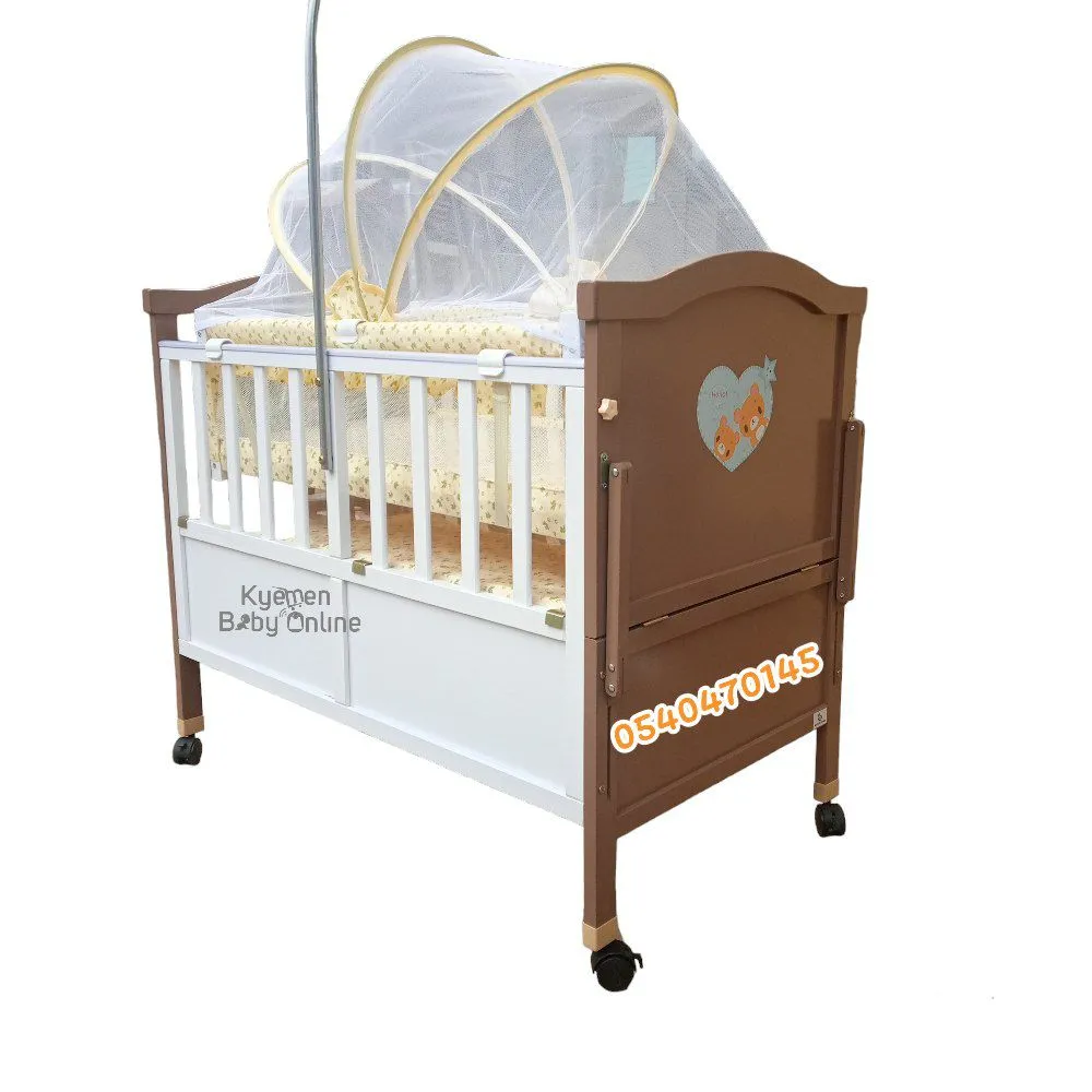 2 In 1 Baby Wooden Cot With Drawer (AY 828) Baby Bed / Baby Crib