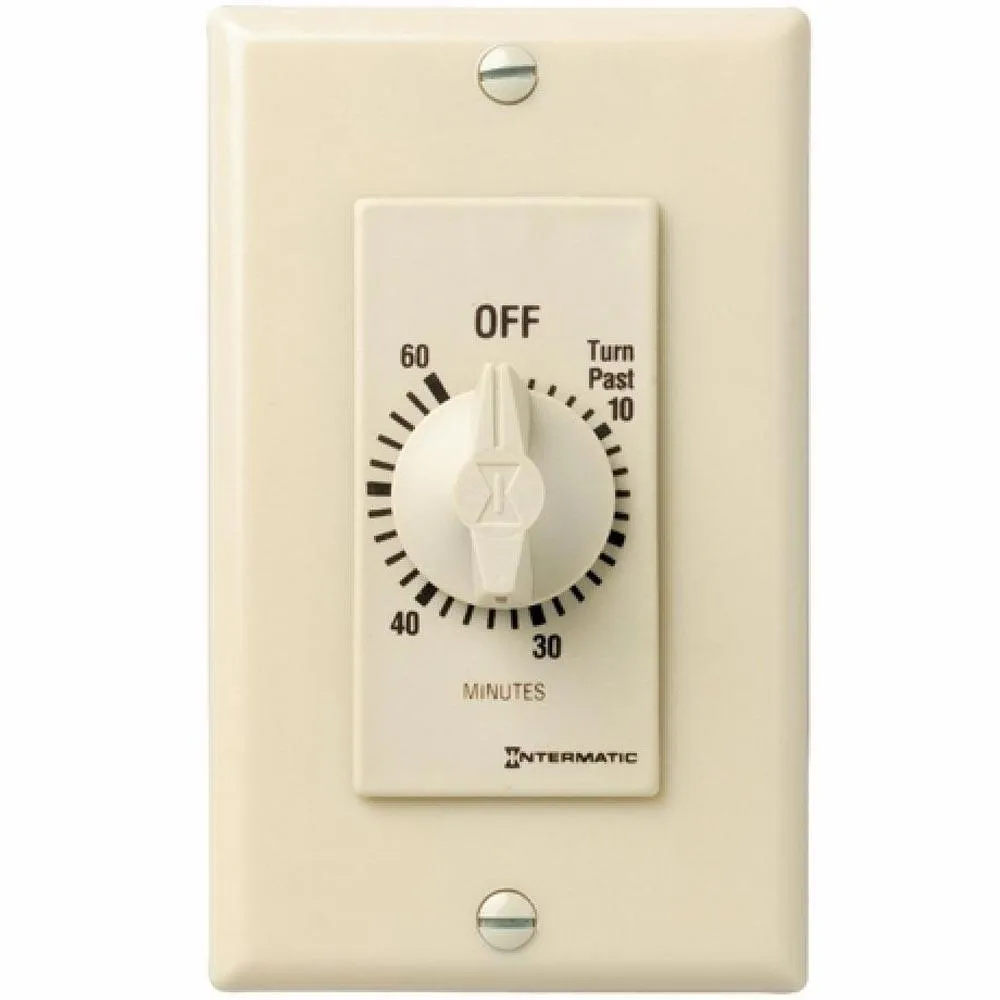 20 Amp 60-Minutes In-Wall Spring Wound Timer Switch Ivory