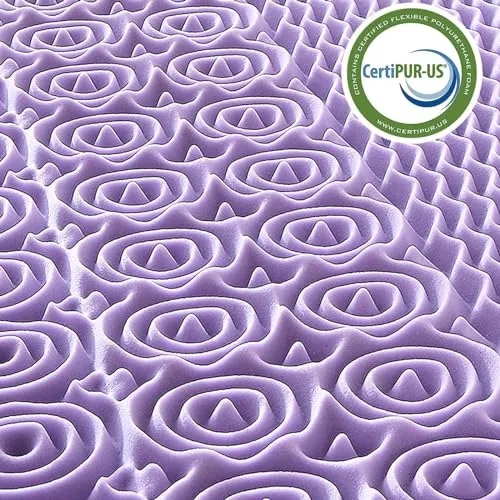 3 Inch 7-Zone California King Mattress Topper, Egg Crate Foam Mattress Topper Cal King Size for Back Pain, Lavender Cooling Gel Infused Mattress Pad, CertiPUR-US and Oeko-TEX Certification (83"×71")