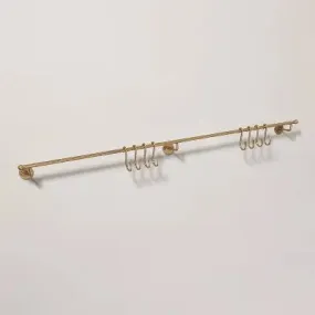 36" Modern Trim Metal S-Hook Wall Rack Brass Finish - Hearth & Hand with Magnolia