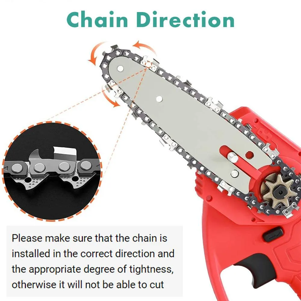 4 Inch 6 Inch Mini Chainsaw Chain, Replacement Chains for Cordless Handheld Mini Chainsaw, Guide Saw Chains for Pruning Shears and Wood Cutting