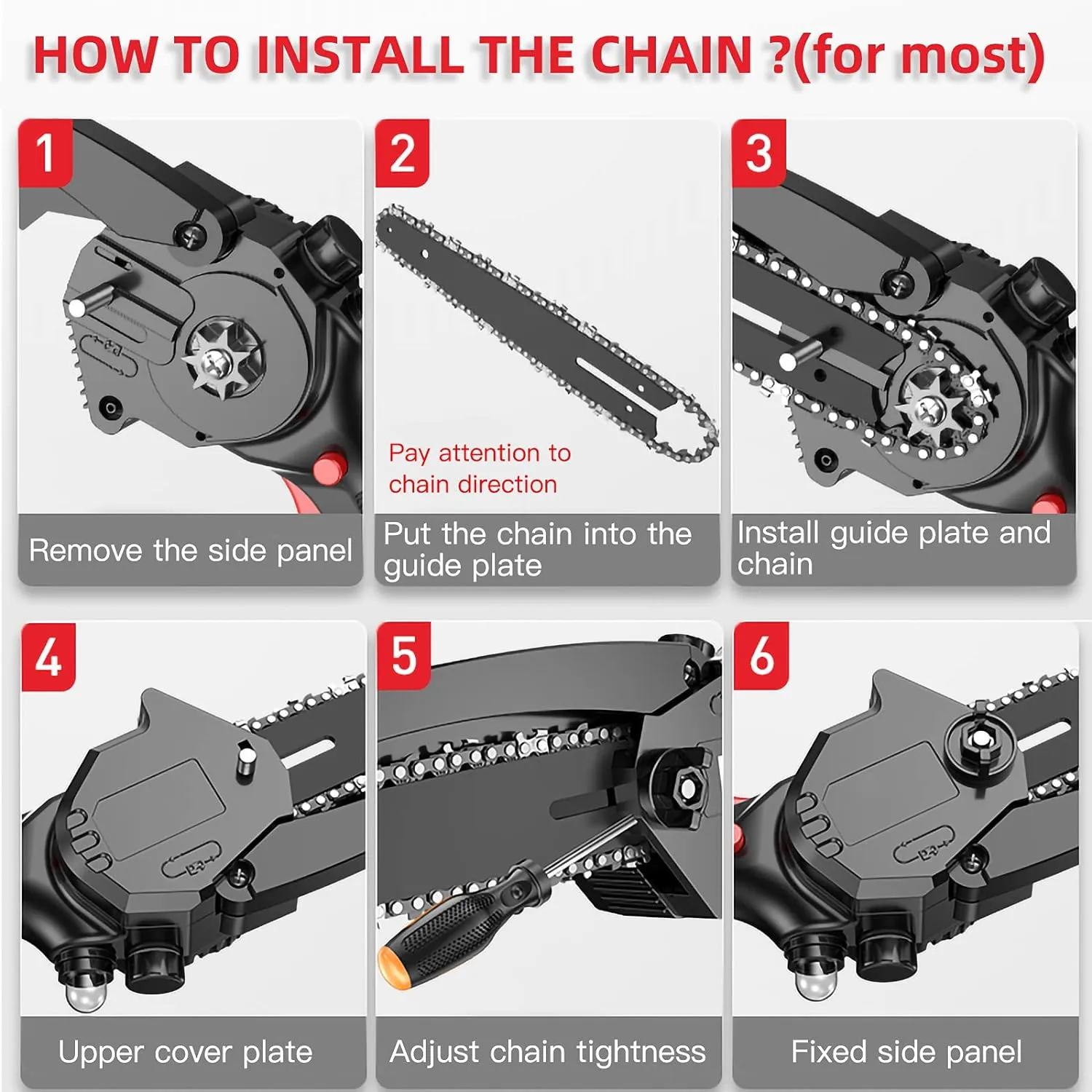 4 Inch 6 Inch Mini Chainsaw Chain, Replacement Chains for Cordless Handheld Mini Chainsaw, Guide Saw Chains for Pruning Shears and Wood Cutting