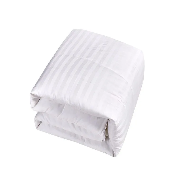 500 Thread Count Cotton Damask Stripe Down All-Season Full/Queen Comforter