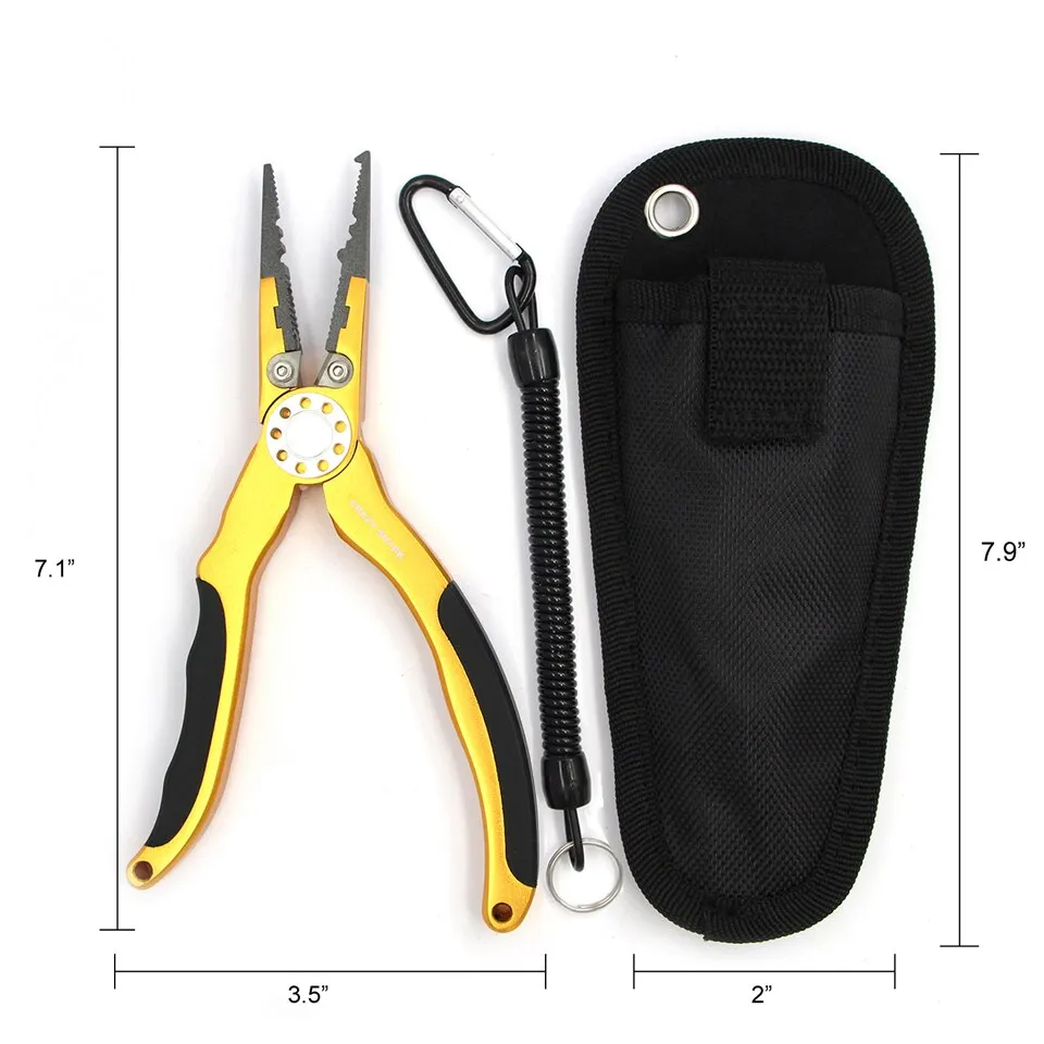 7in Aluminum Fishing Pliers Split Ring Cutter Carp Crimping Lead Fish Holder Tackle Hook Remover Goods For Fishing