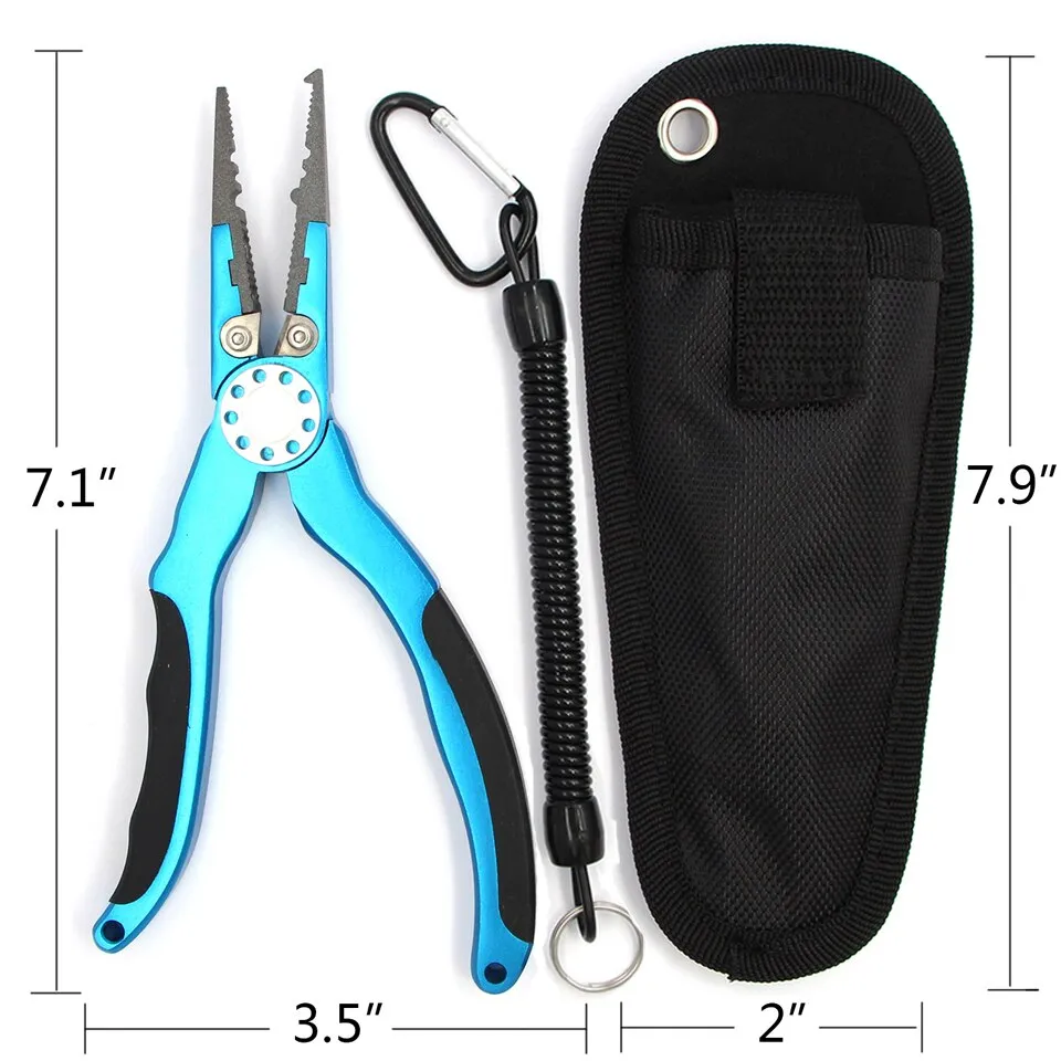 7in Aluminum Fishing Pliers Split Ring Cutter Carp Crimping Lead Fish Holder Tackle Hook Remover Goods For Fishing