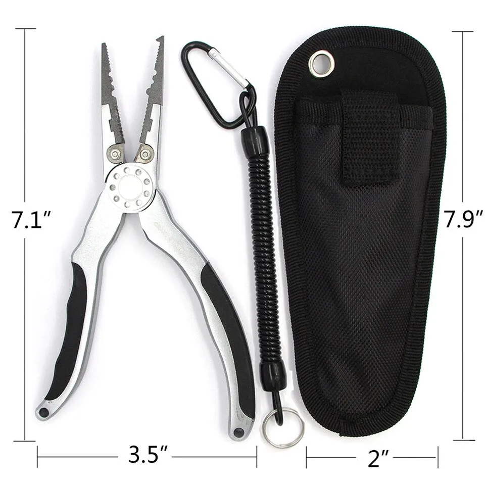 7in Aluminum Fishing Pliers Split Ring Cutter Carp Crimping Lead Fish Holder Tackle Hook Remover Goods For Fishing