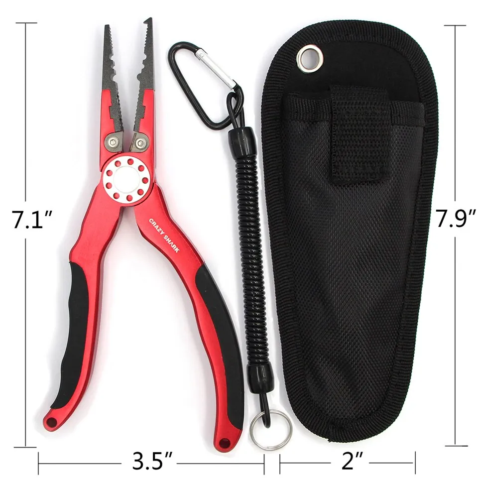 7in Aluminum Fishing Pliers Split Ring Cutter Carp Crimping Lead Fish Holder Tackle Hook Remover Goods For Fishing