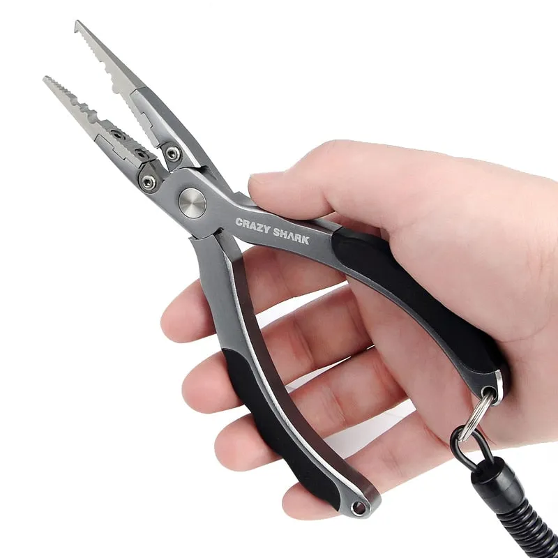 7in Aluminum Fishing Pliers Split Ring Cutter Carp Crimping Lead Fish Holder Tackle Hook Remover Goods For Fishing