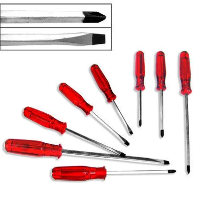 8 Piece Go Thru Gothru Handle Shank Steel Hand Screwdriver Tool Set