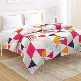 AC Comforter and Bedding Set for Double Bed, Multicolor Abstract Triangle