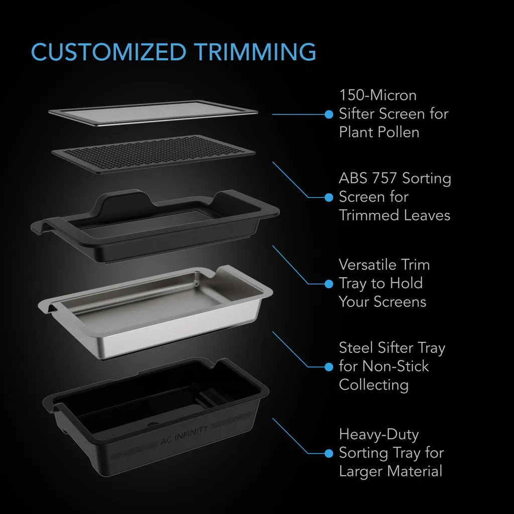 AC Infinity Large Trim Tray System, 3-Tray & 2-Screen Kit