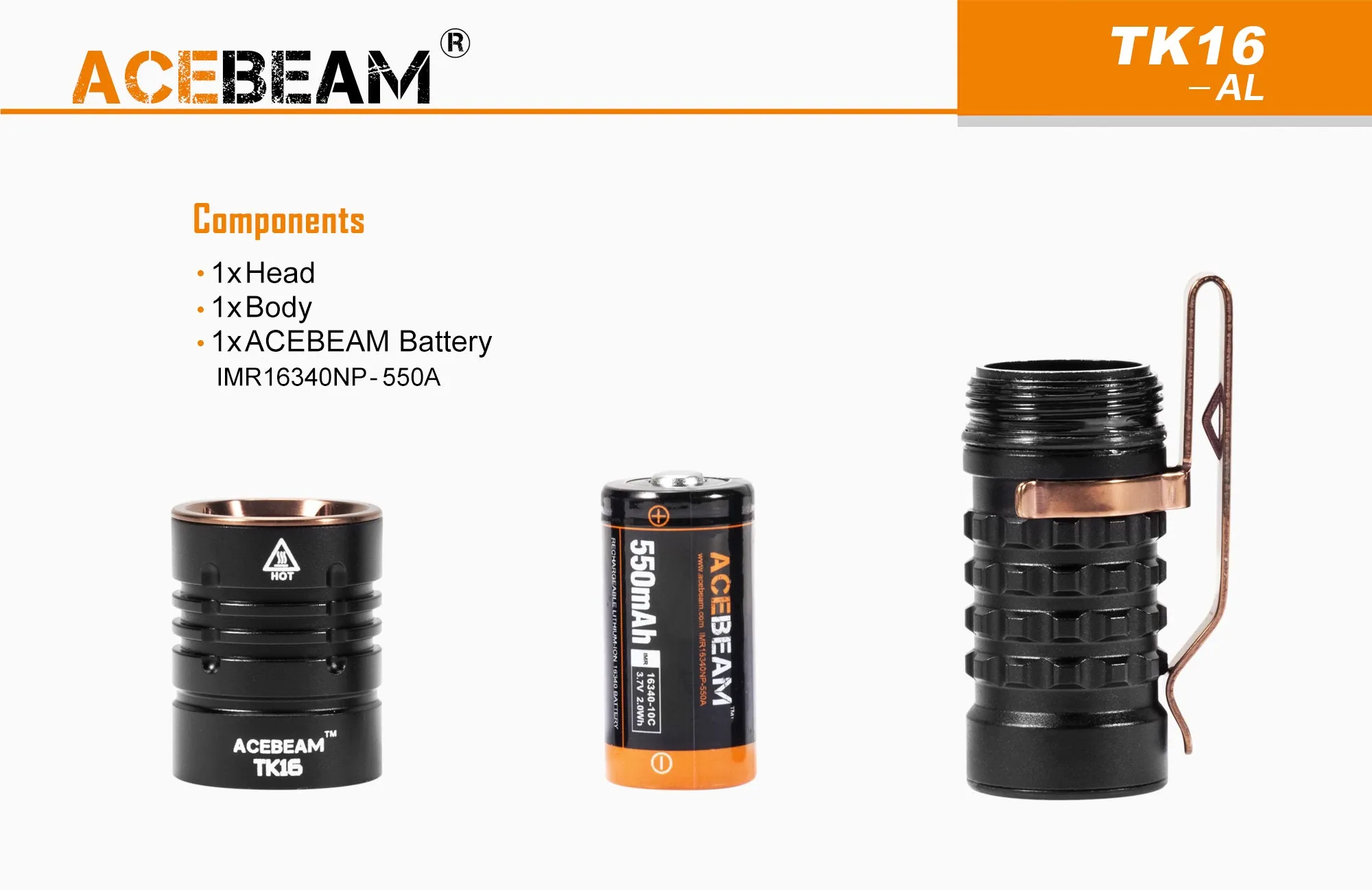 Acebeam TK16  OSRAM 1300 lumens