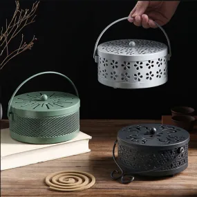 Aesthetic Mosquito Coil Holder | Metal Tray for Safe Coil Burning