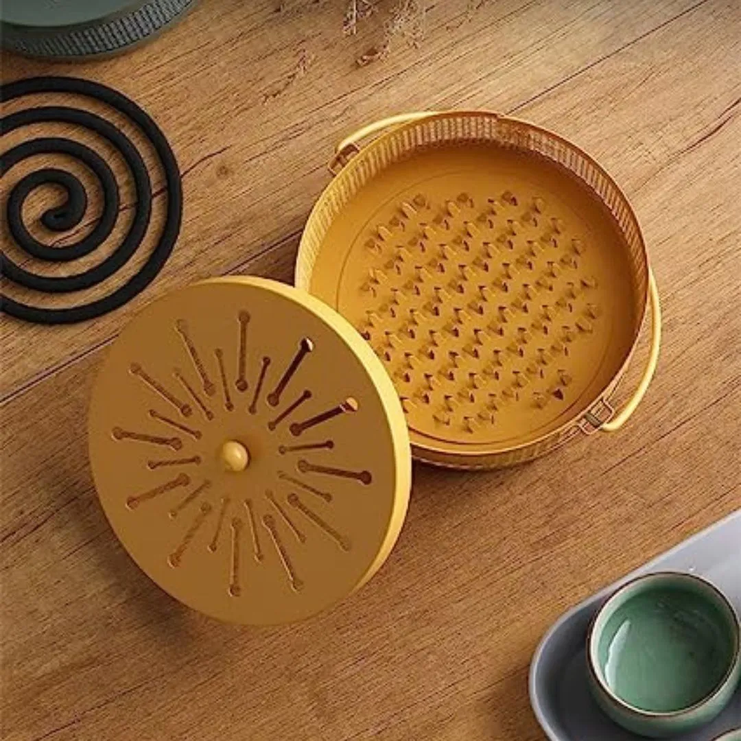 Aesthetic Mosquito Coil Holder | Metal Tray for Safe Coil Burning