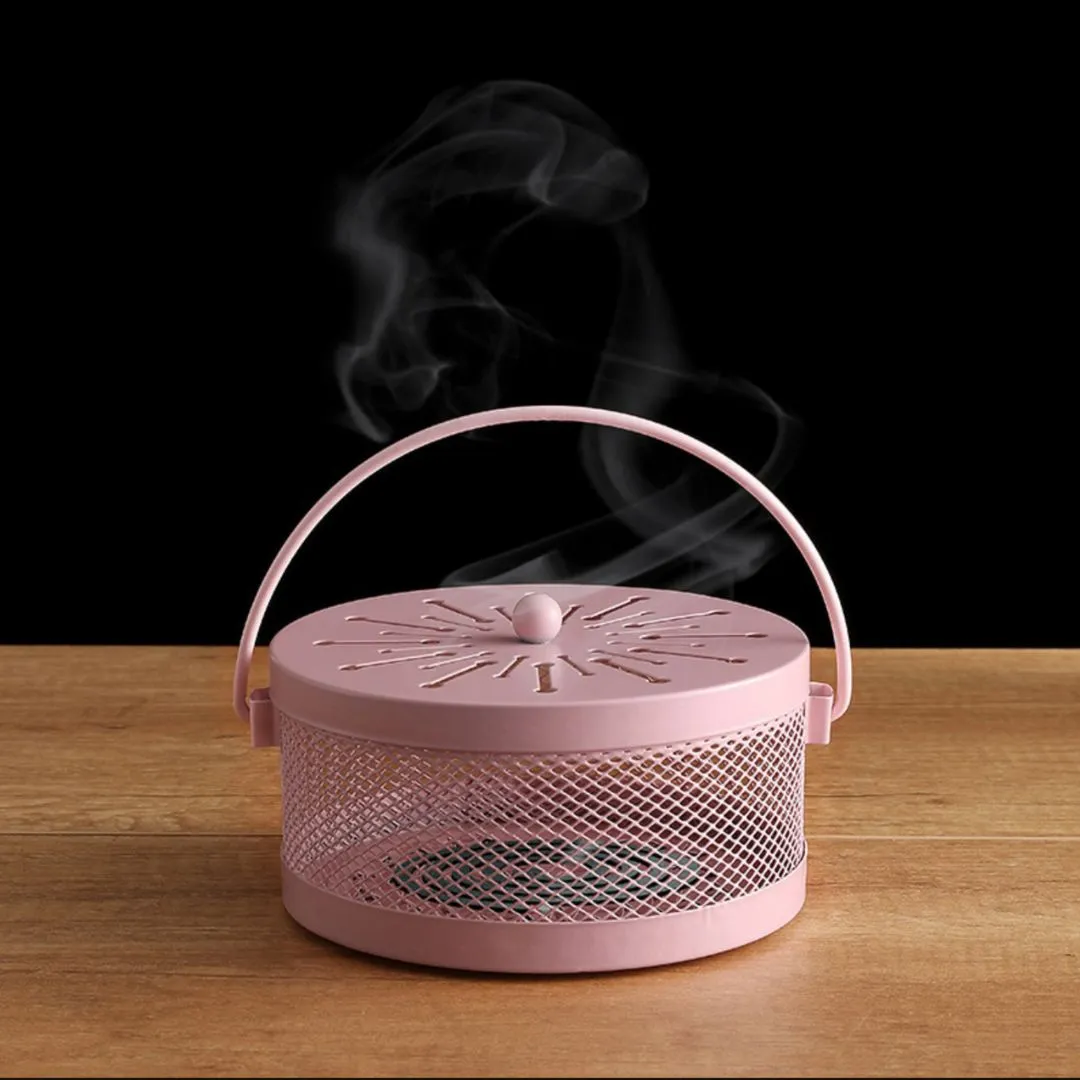 Aesthetic Mosquito Coil Holder | Metal Tray for Safe Coil Burning