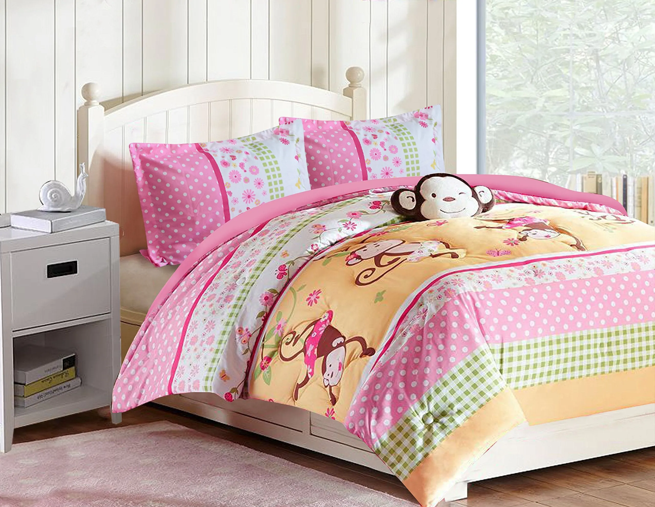 All American Collection Pink Monkey Bedding Set