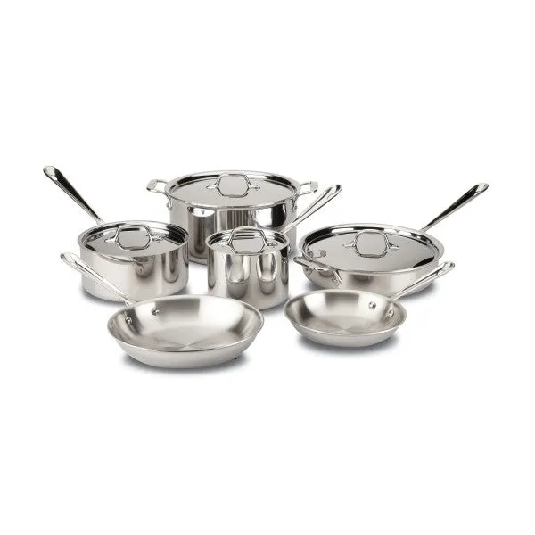 All-Clad d3 10 Piece Bonded Cookware Set, Stainless Steel - 401488CAR