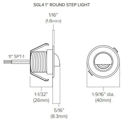 American Lighting SGL4 1-4W Round LED Step Light 12V DC