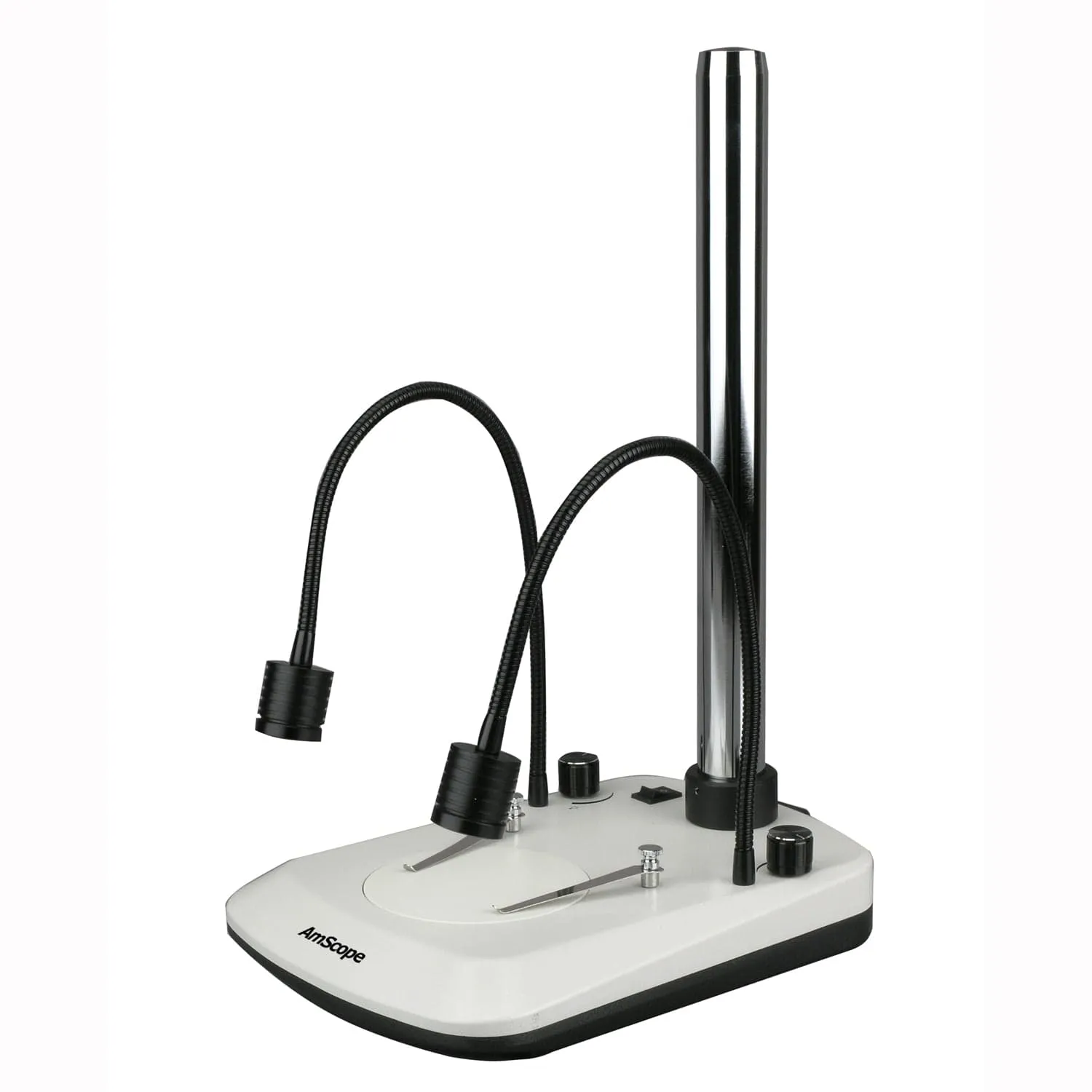 AmScope Stereo Microscope Table Stand With Built In Dual Gooseneck Illuminator