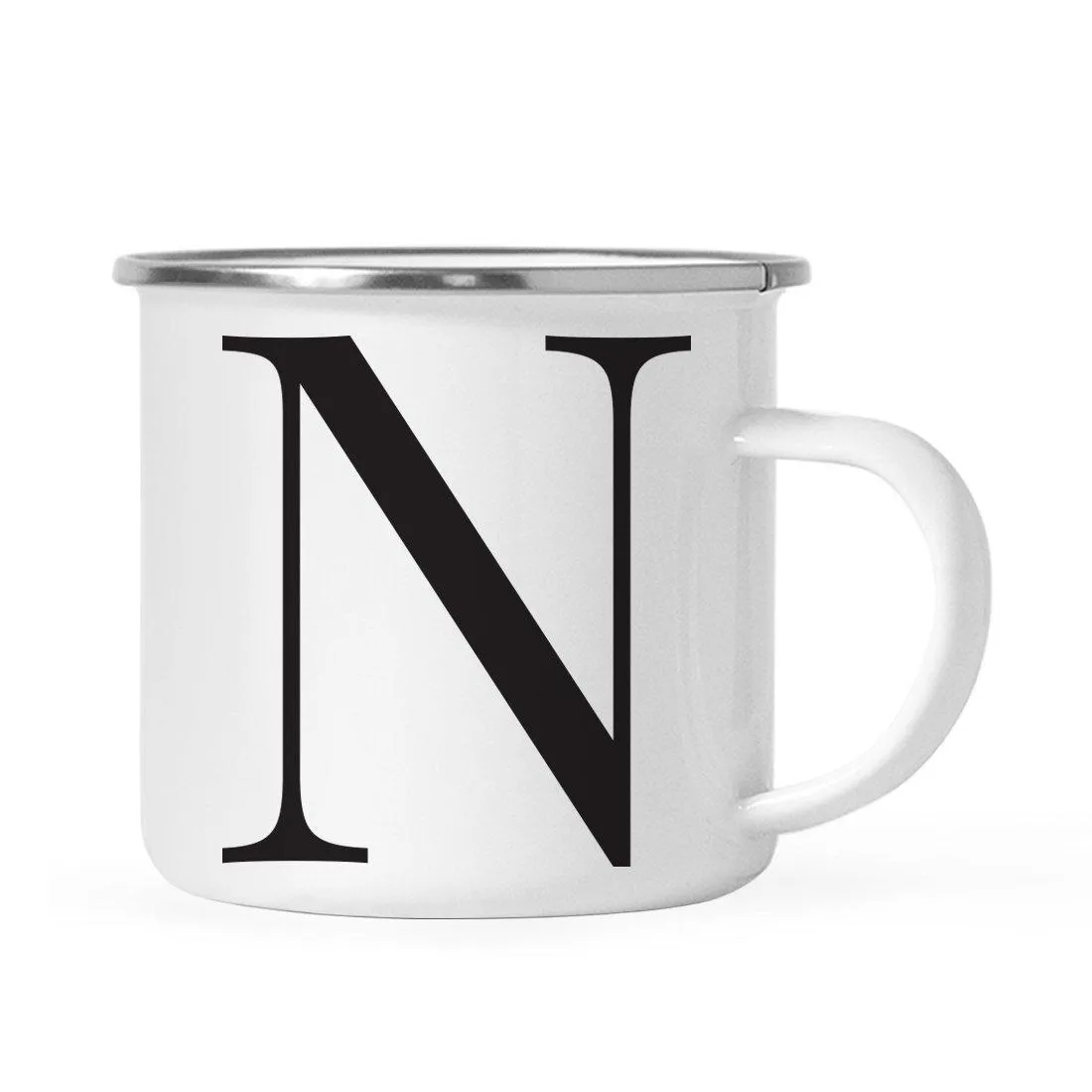 Andaz Press 11oz Formal Black Monogram Campfire Coffee Mug