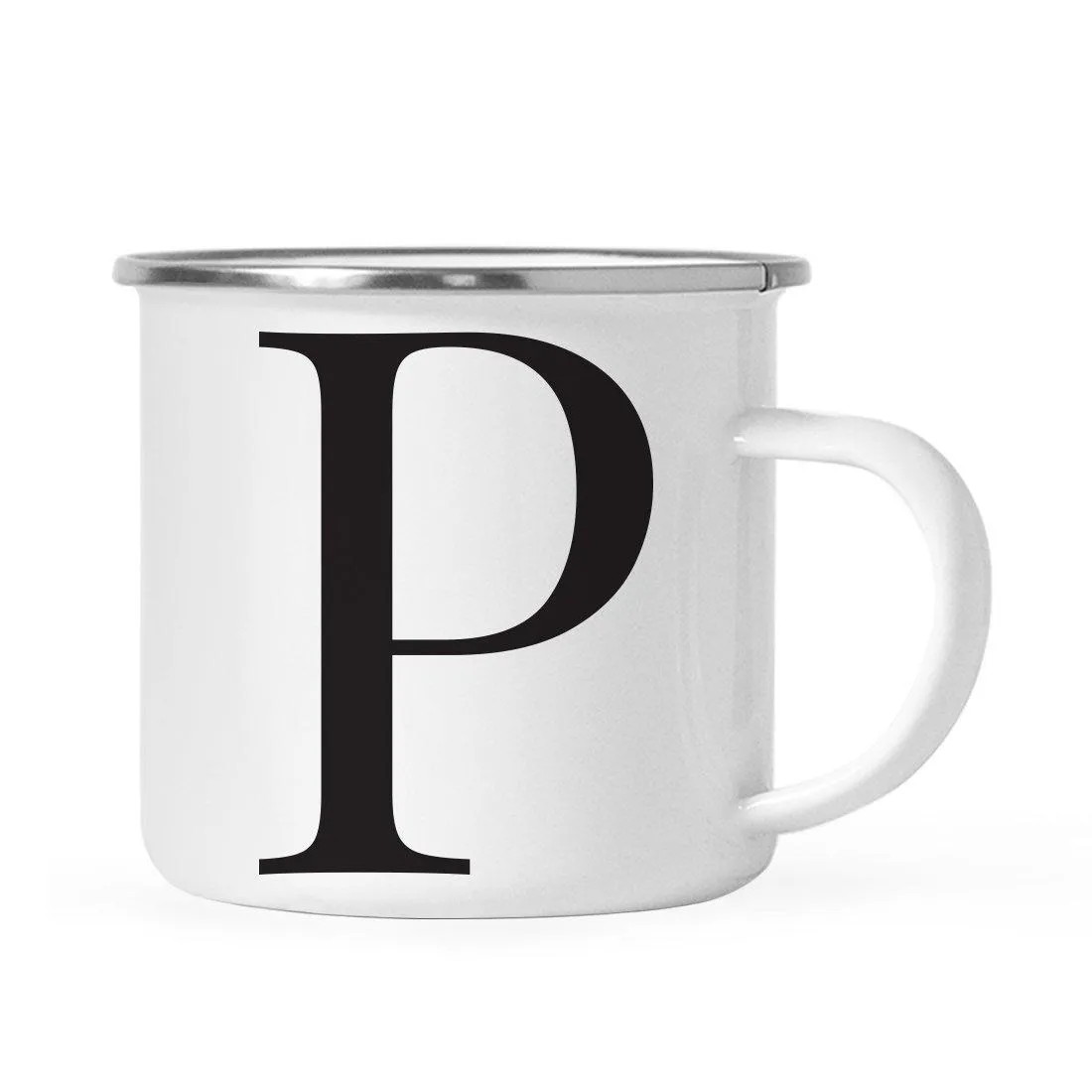 Andaz Press 11oz Formal Black Monogram Campfire Coffee Mug