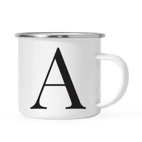 Andaz Press 11oz Formal Black Monogram Campfire Coffee Mug