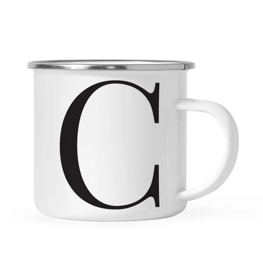 Andaz Press 11oz Formal Black Monogram Campfire Coffee Mug