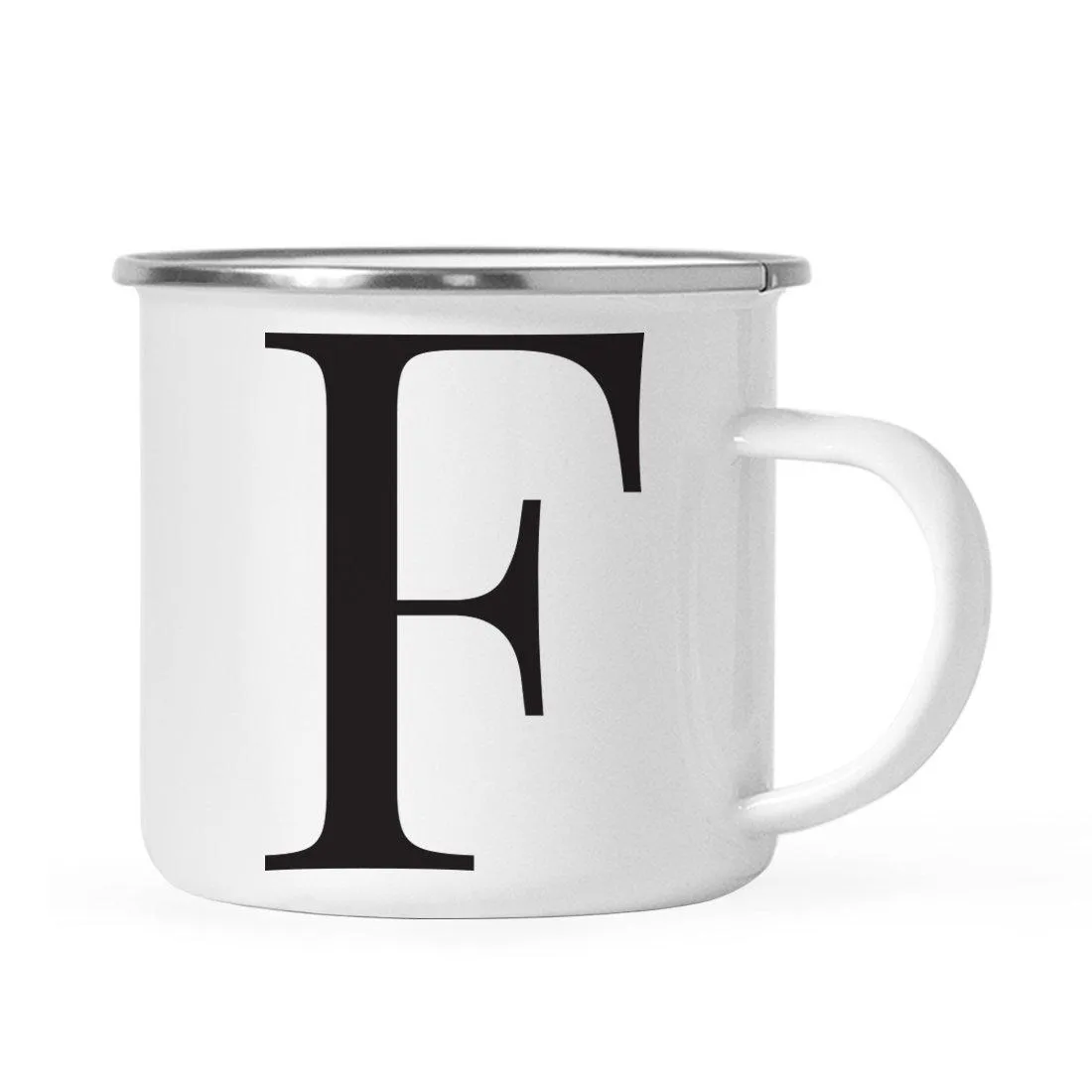 Andaz Press 11oz Formal Black Monogram Campfire Coffee Mug