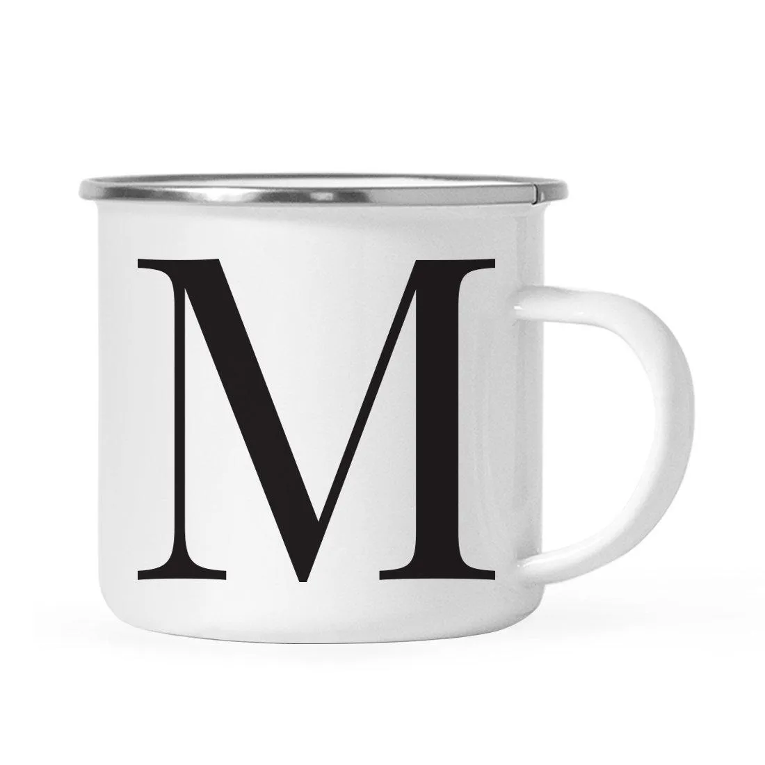 Andaz Press 11oz Formal Black Monogram Campfire Coffee Mug