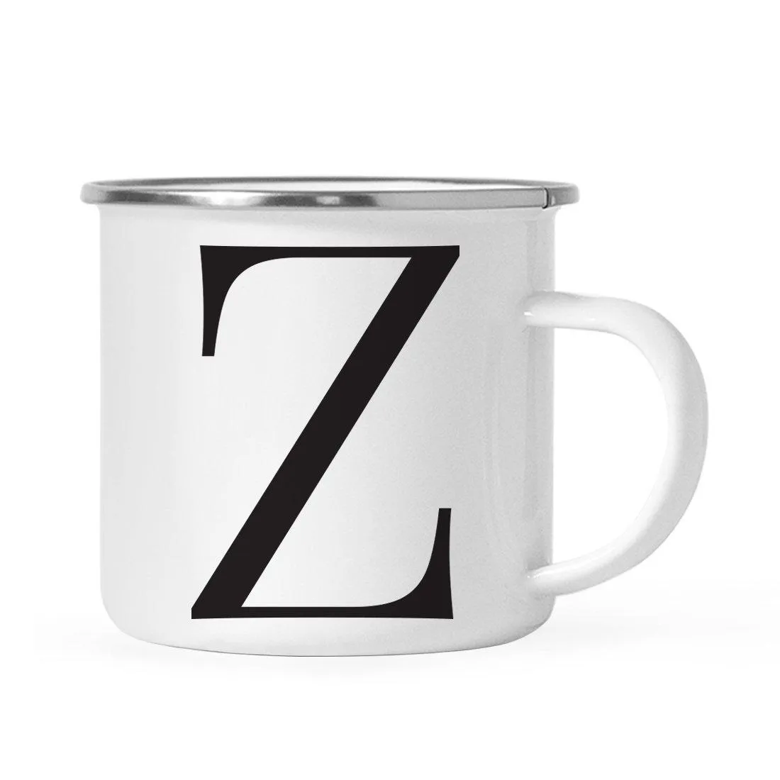 Andaz Press 11oz Formal Black Monogram Campfire Coffee Mug