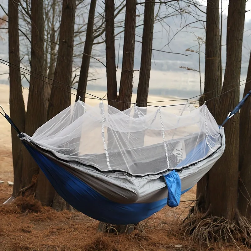 Anti-Rollover Double Hammock with Mosquito Net for Outdoor Camping and Home Use