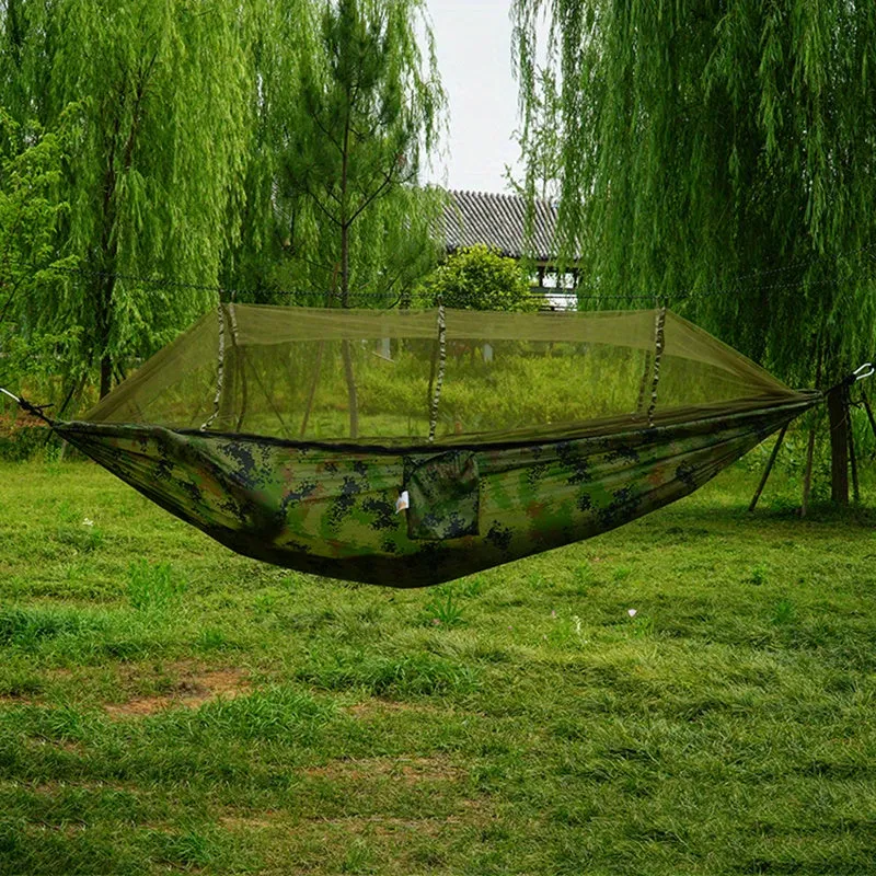 Anti-Rollover Double Hammock with Mosquito Net for Outdoor Camping and Home Use