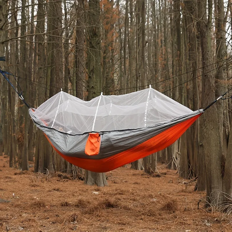 Anti-Rollover Double Hammock with Mosquito Net for Outdoor Camping and Home Use