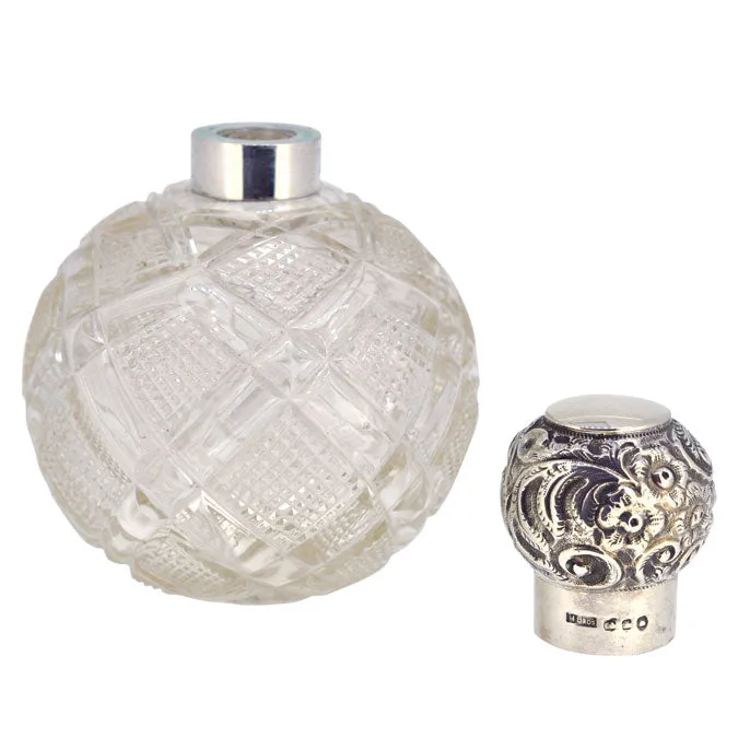 Antique Silver & Crystal Scent Bottle