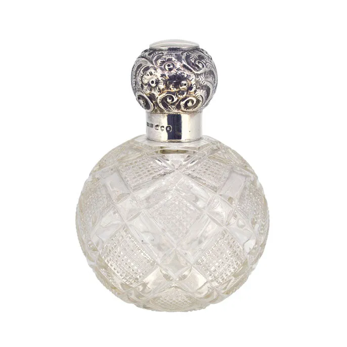 Antique Silver & Crystal Scent Bottle