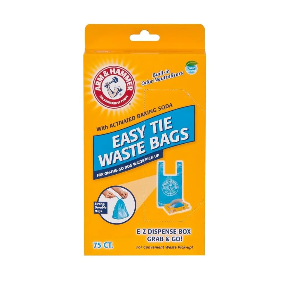 Arm & Hammer Easy-Tie Waste Bags Blue 75 Count