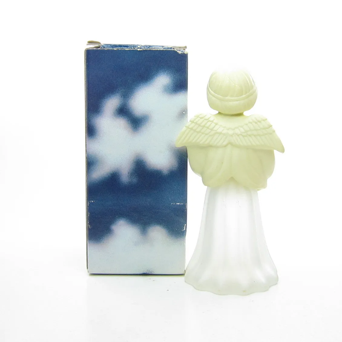 Avon Vintage Angel Song with Lyre Frosted Glass Here's My Heart Cologne Bottle