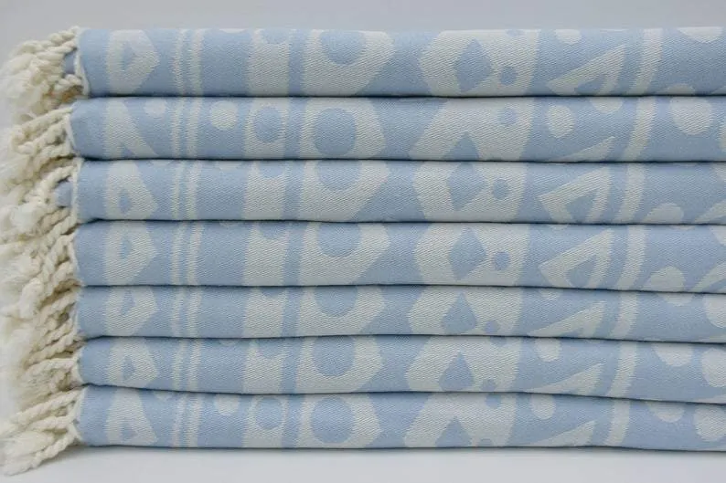 Baby Blue Mandala 100% Cotton Towel