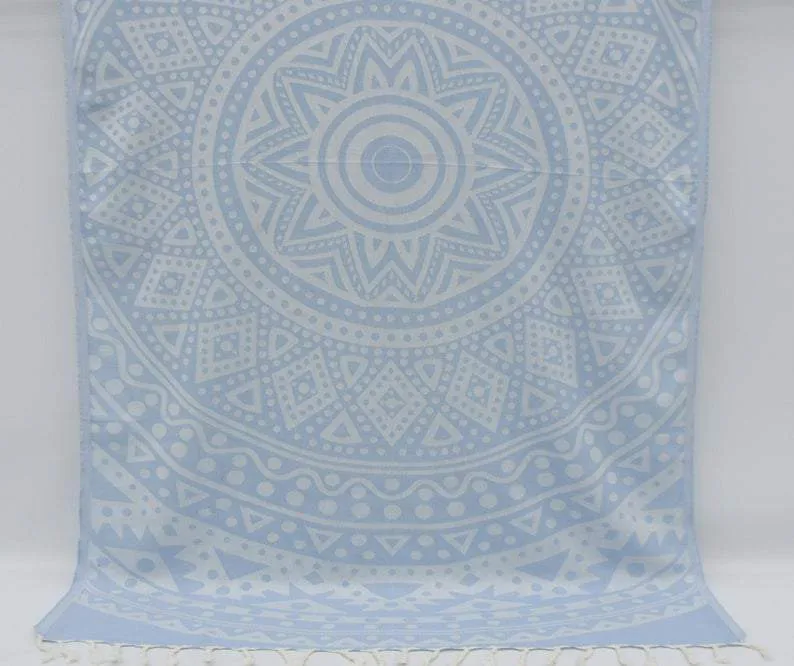 Baby Blue Mandala 100% Cotton Towel