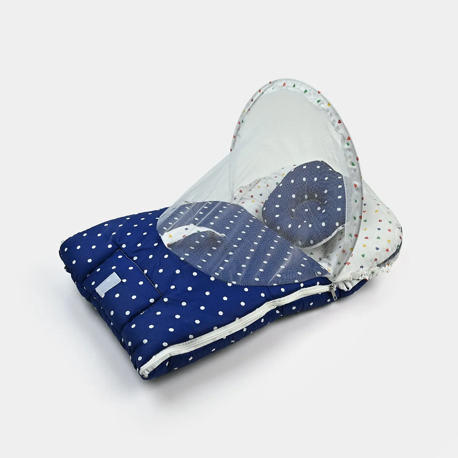 Baby Carry Nest With Net Polka Dot | Navy Blue