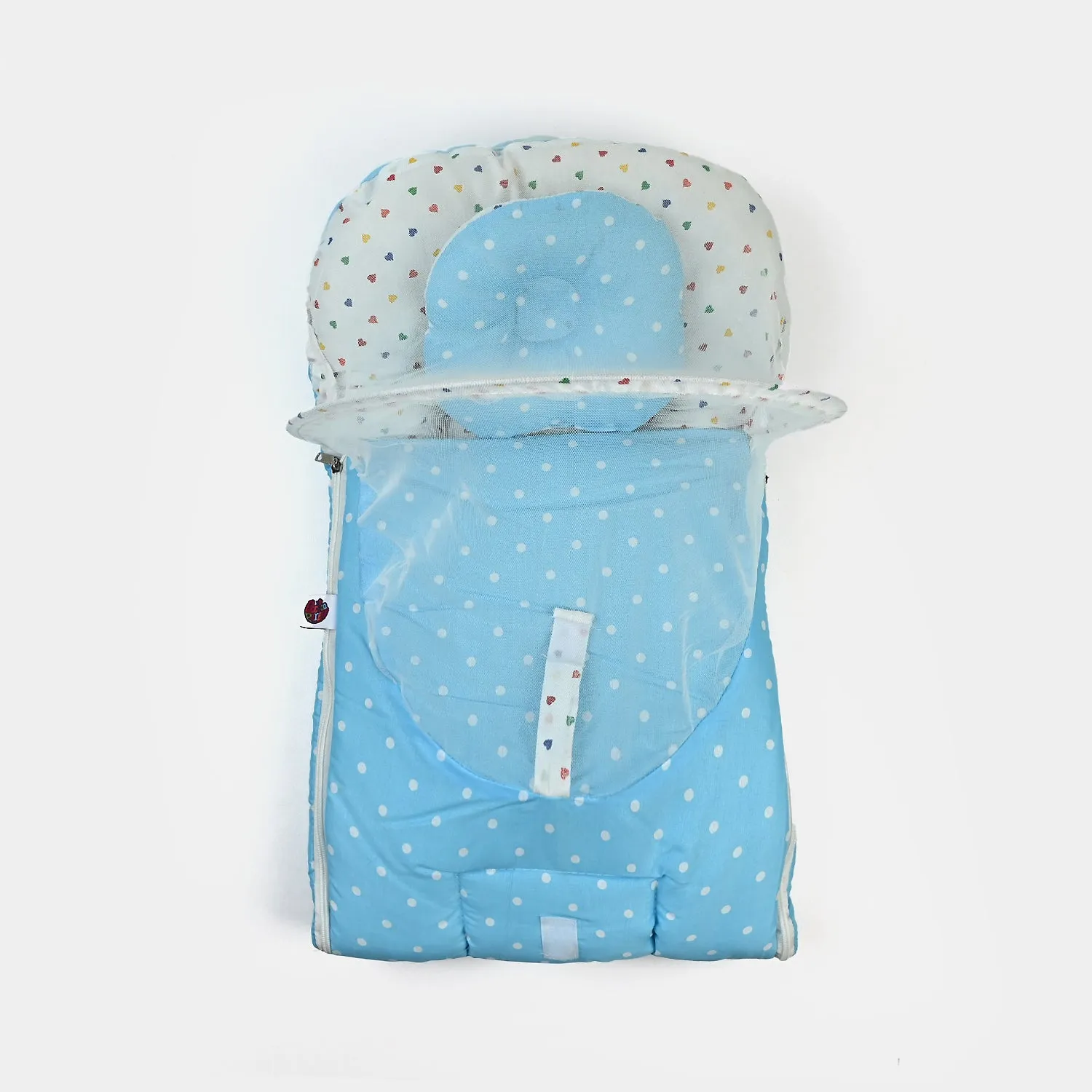 Baby Carry Nest With Net Polka Dot | Sky Blue