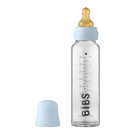 Baby Glass Bottle Complete Set 225ml - Baby Blue