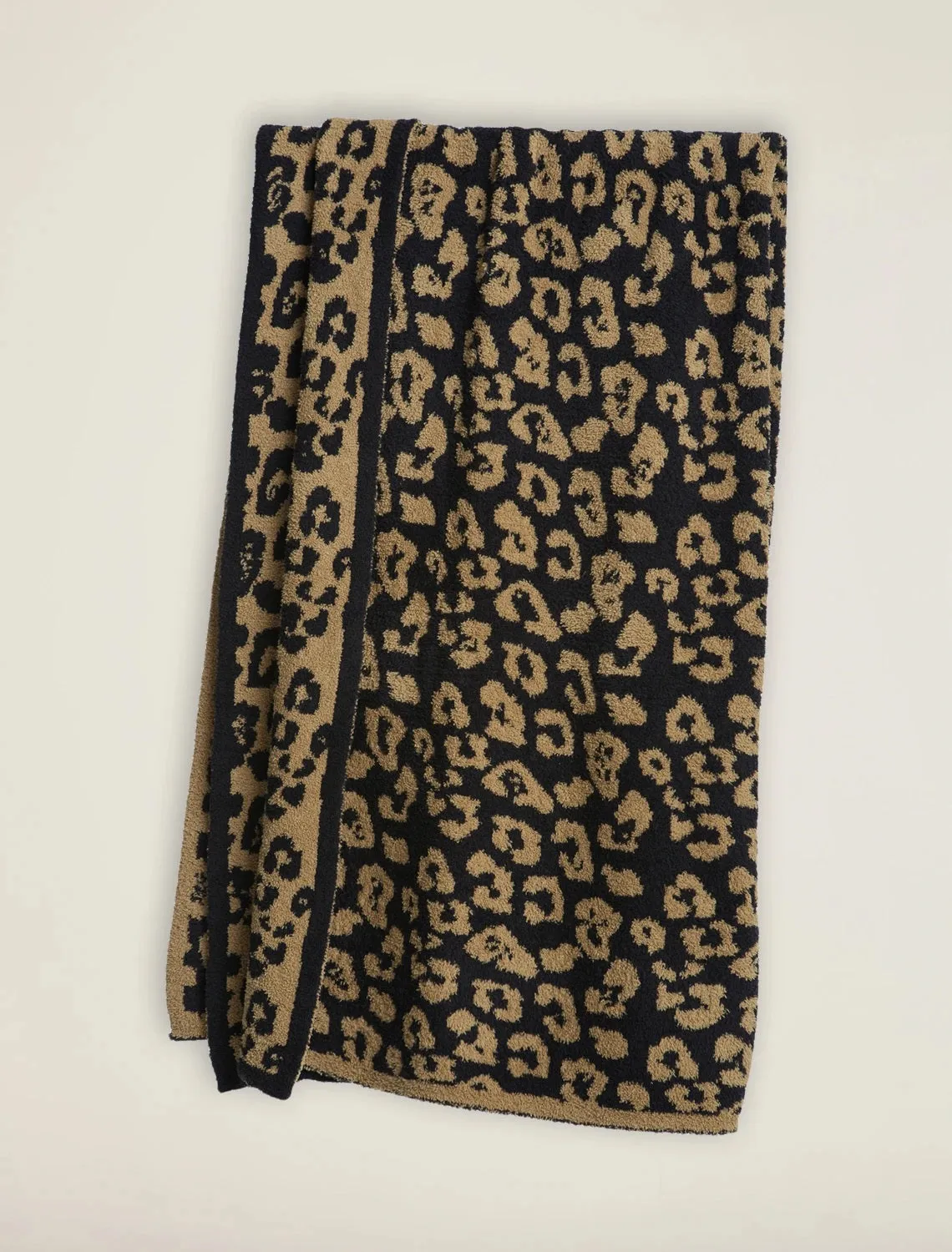 Barefoot Dreams - Cozychic Barefoot in the Wild Adult Throw in Camel/Black Leopard